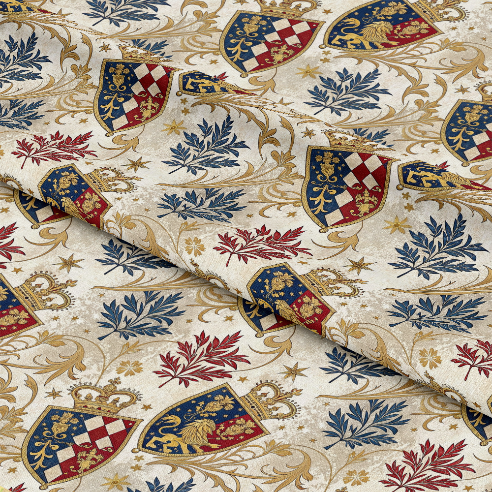 Regal Heraldic Motifs Pattern 4 Quilting Cotton Fabric