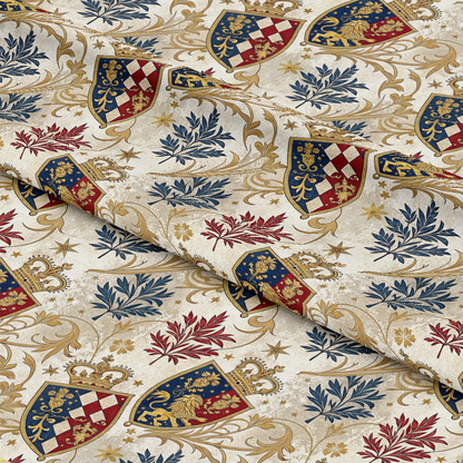 Regal Heraldic Motifs Pattern 4 Quilting Cotton Fabric