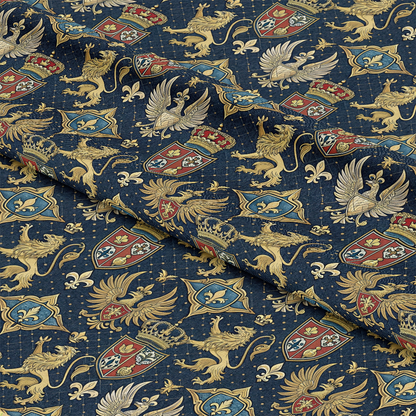Regal Heraldic Motifs Pattern 7 Quilting Cotton Fabric