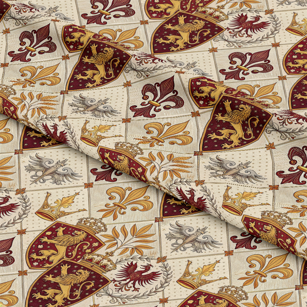 Regal Heraldic Motifs Pattern 8 Quilting Cotton Fabric