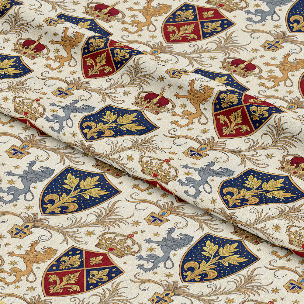 Regal Heraldic Motifs Pattern 9 Quilting Cotton Fabric