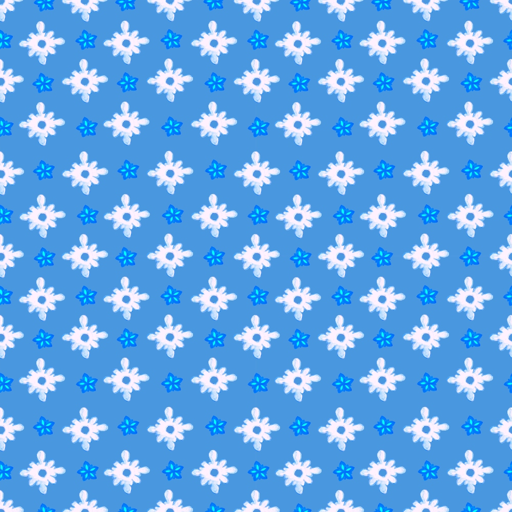 Pattern of small white and blue stars on a blue background, evenly spaced in a grid.