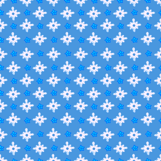 Pattern of small white and blue stars on a blue background, evenly spaced in a grid.