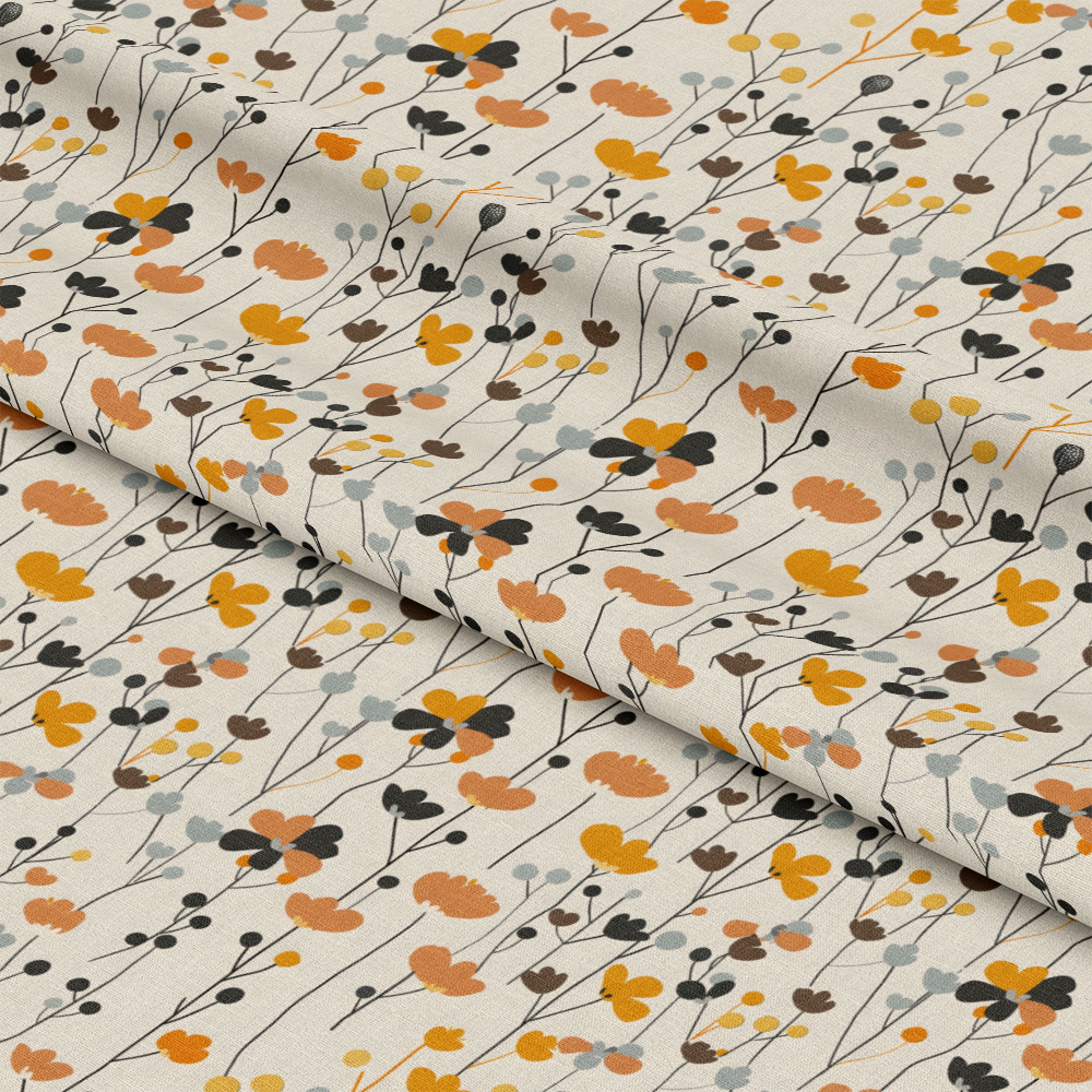 Retro Floral Daisies Pattern 9 Quilting Cotton Fabric