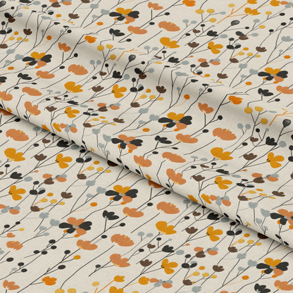 Retro Floral Daisies Pattern 9 Quilting Cotton Fabric