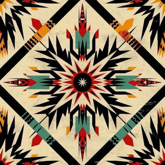 Retro Native American Pattern 10 Quilting Cotton Fabric