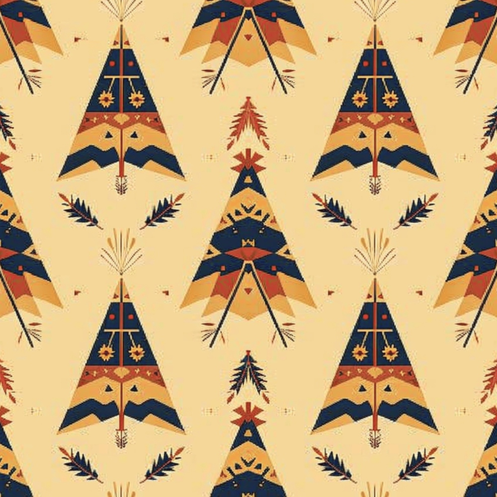 Retro Native American Pattern 2 Quilting Cotton Fabric