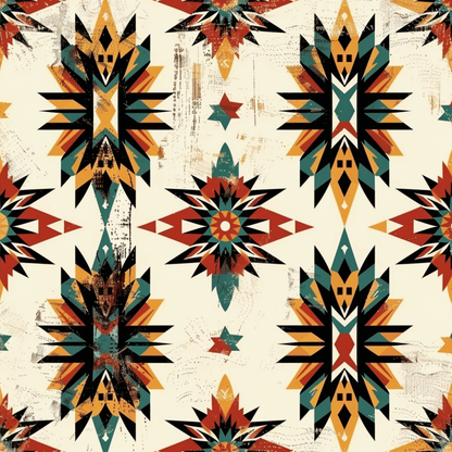 Retro Native American Pattern 4 Quilting Cotton Fabric