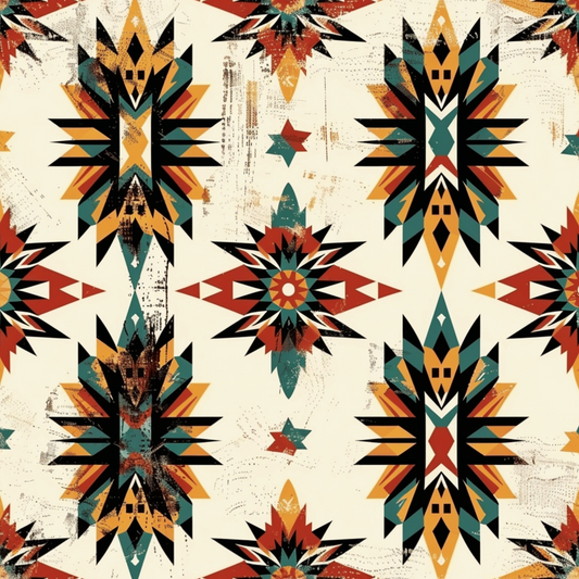 Retro Native American Pattern 4 Quilting Cotton Fabric