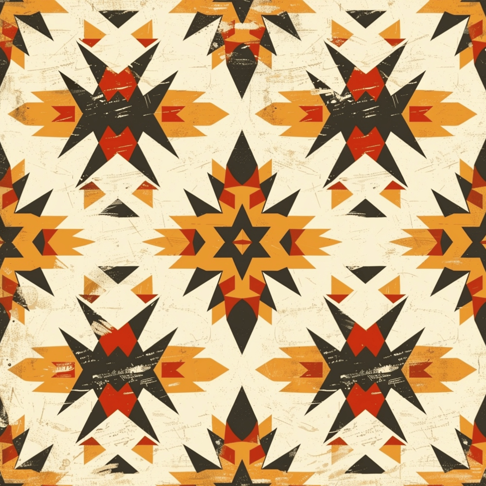 Retro Native Pattern Retro Native American Pattern 8 Quilting Cotton Fabric ...