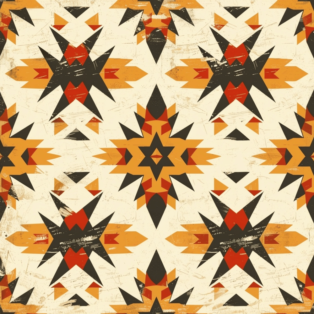 Retro Native American Pattern 8 Quilting Cotton Fabric