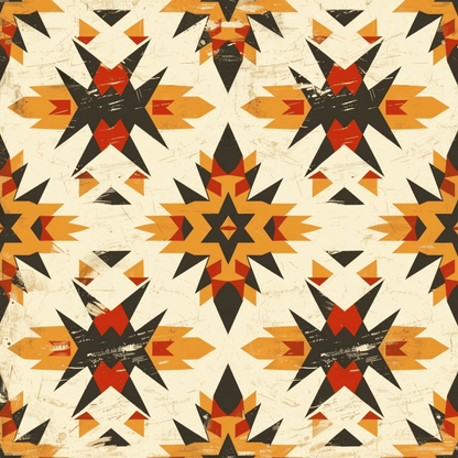 Retro Native American Pattern 8 Quilting Cotton Fabric