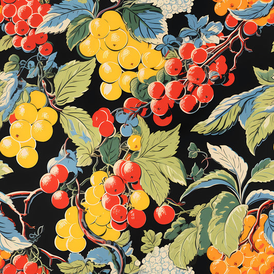 Retro Fruity Garden Pattern 5 Quilting Cotton Fabric