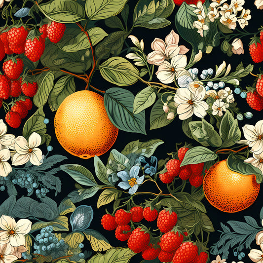 Retro Fruity Garden Pattern 6 Quilting Cotton Fabric