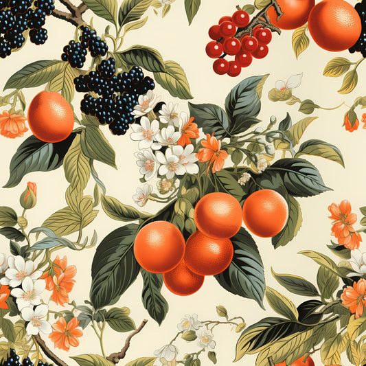 Retro Fruity Garden Pattern 7 Quilting Cotton Fabric