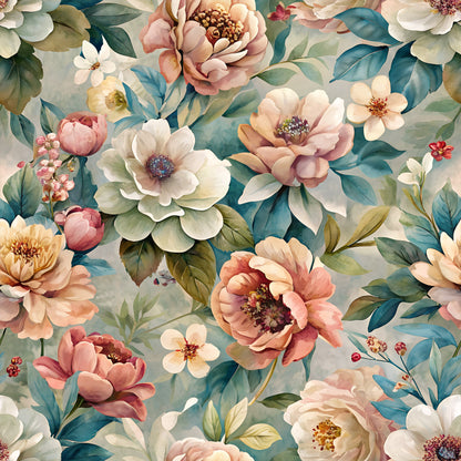 Rich Painted Blooms Pattern 10 Quilting Cotton Fabric