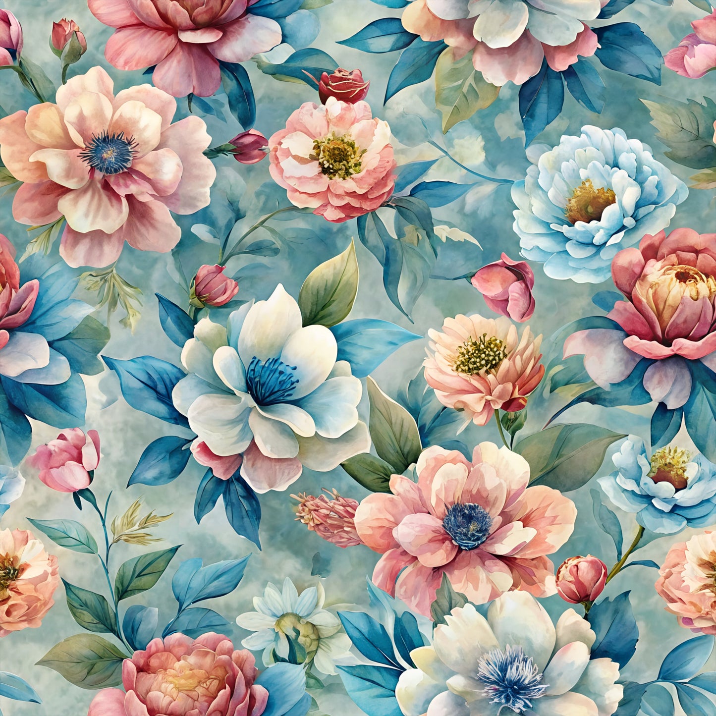 Rich Painted Blooms Pattern 4 Quilting Cotton Fabric
