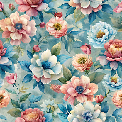 Rich Painted Blooms Pattern 4 Quilting Cotton Fabric