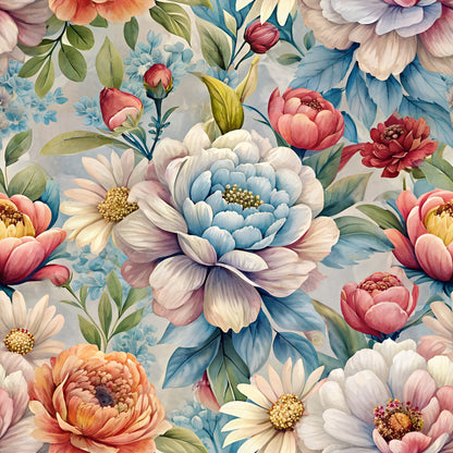 Rich Painted Blooms Pattern 5 Quilting Cotton Fabric