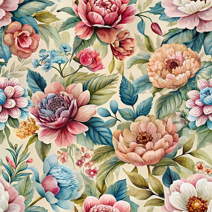 Rich Painted Blooms Pattern 6 Quilting Cotton Fabric