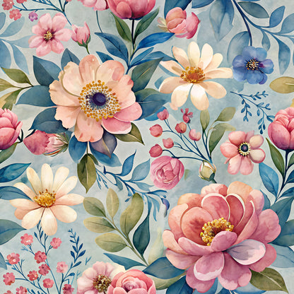 Rich Painted Blooms Pattern 7 Quilting Cotton Fabric
