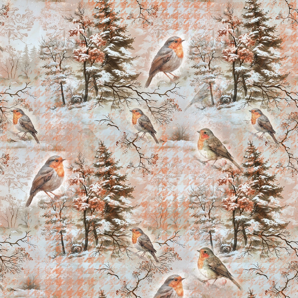 Robin's Winter Mailbox Pattern 1 Quilting Cotton Fabric