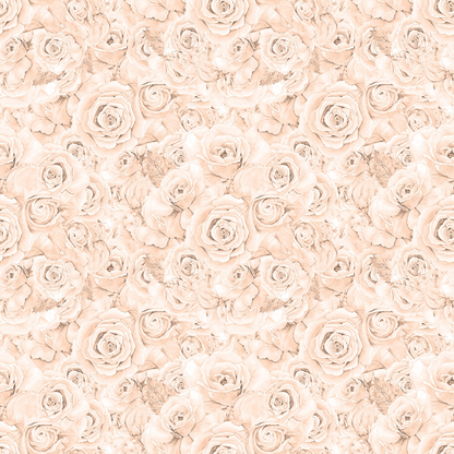 A seamless pattern of beige roses with detailed petals, creating a dense floral design.