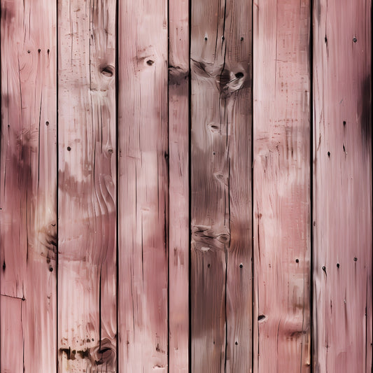 Wooden planks with a pinkish tint, displaying natural knots and grain patterns.