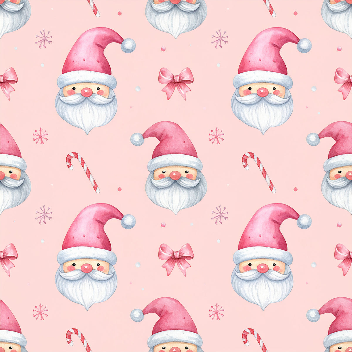 Rosy Santa Christmas Cheer Pattern 1 Quilting Cotton Fabric