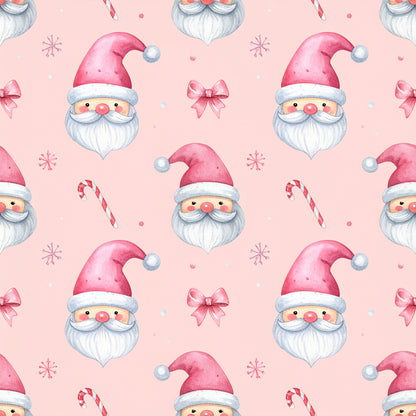 Rosy Santa Christmas Cheer Pattern 1 Quilting Cotton Fabric
