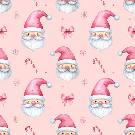 Rosy Santa Christmas Cheer Pattern 1 Quilting Cotton Fabric