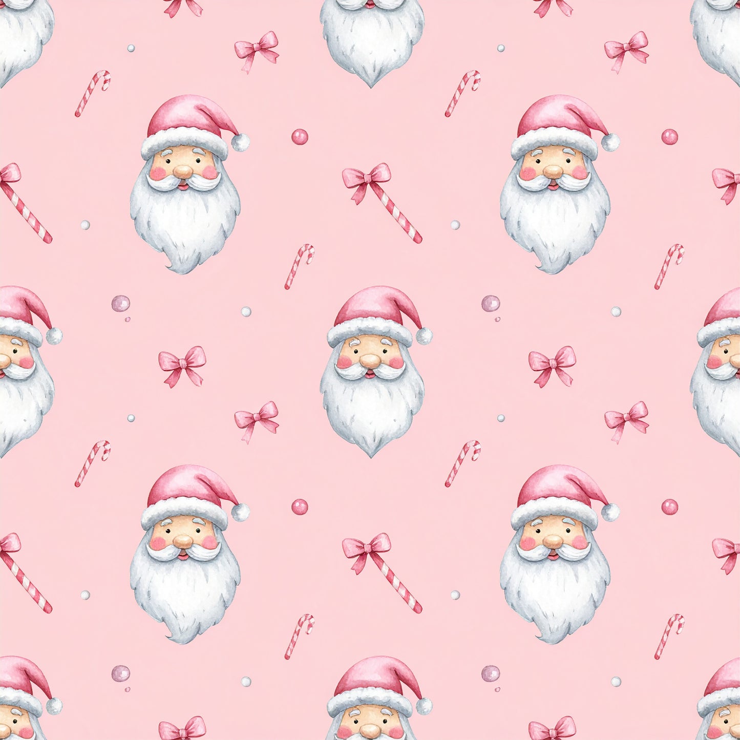 Rosy Santa Christmas Cheer Pattern 2 Quilting Cotton Fabric
