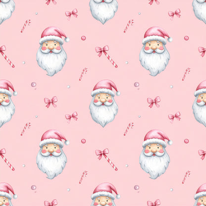 Rosy Santa Christmas Cheer Pattern 2 Quilting Cotton Fabric