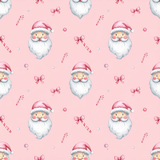 Rosy Santa Christmas Cheer Pattern 2 Quilting Cotton Fabric