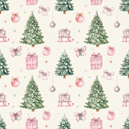 Rosy Santa Christmas Cheer Pattern 24 Quilting Cotton Fabric