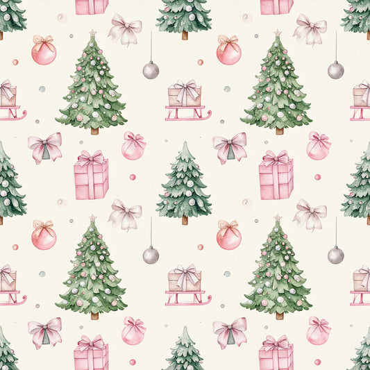 Rosy Santa Christmas Cheer Pattern 24 Quilting Cotton Fabric