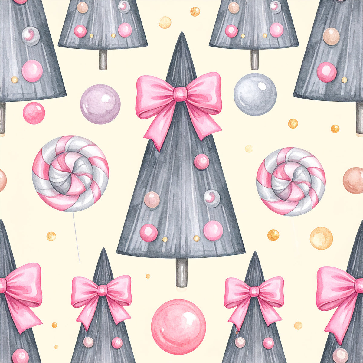 Rosy Santa Christmas Cheer Pattern 4 Quilting Cotton Fabric