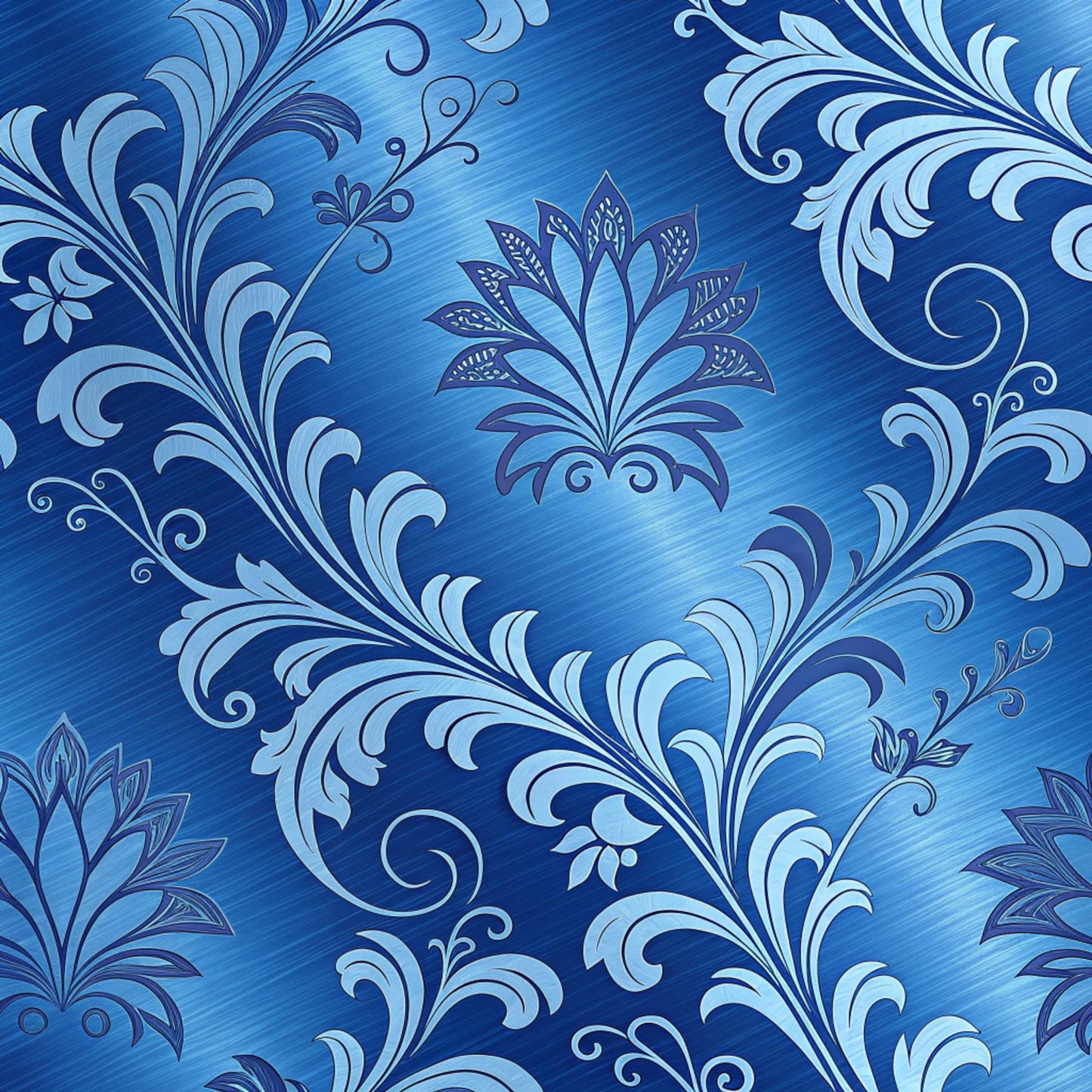 Royal Blue Azure Pattern 10 Quilting Cotton Fabric
