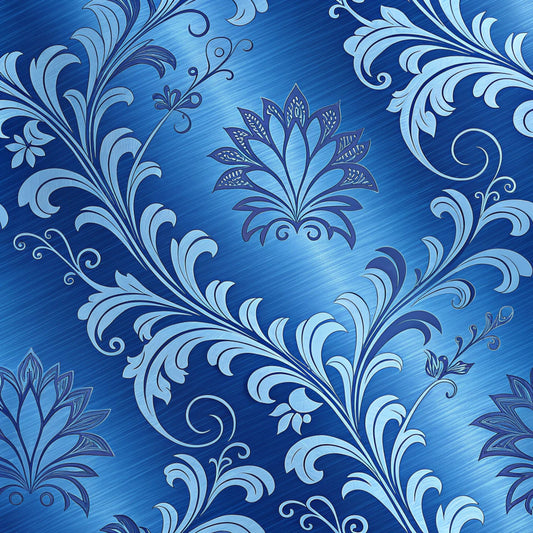 Royal Blue Azure Pattern 10 Quilting Cotton Fabric