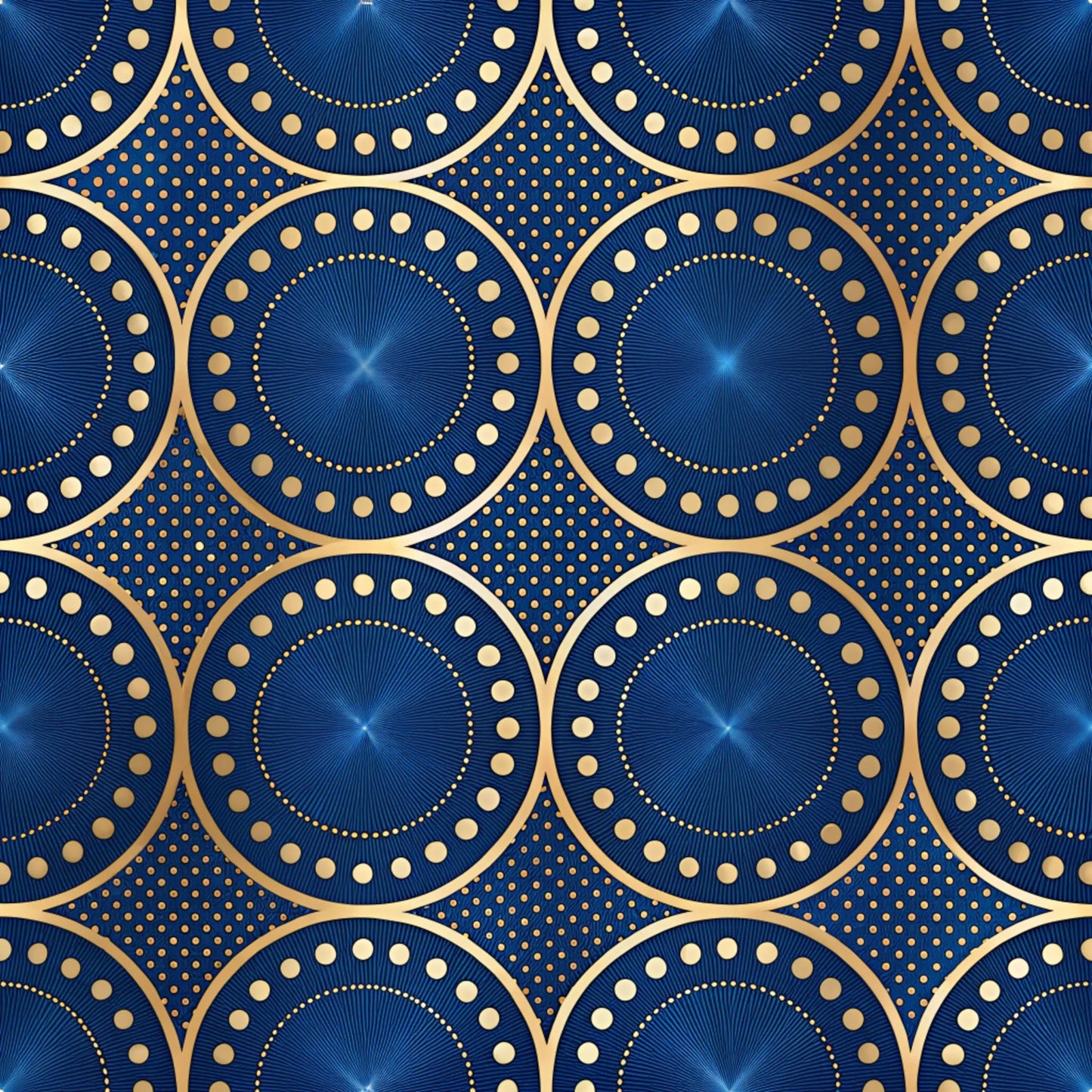 Royal Blue Azure Pattern 11 Quilting Cotton Fabric