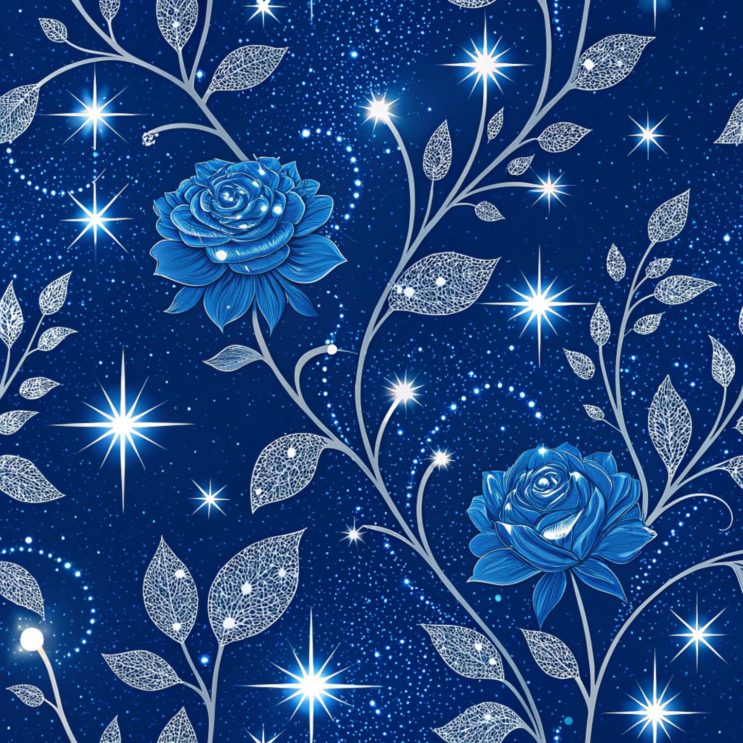 Royal Blue Azure Pattern 13 Quilting Cotton Fabric