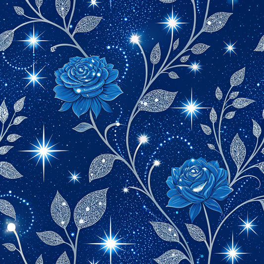 Royal Blue Azure Pattern 13 Quilting Cotton Fabric