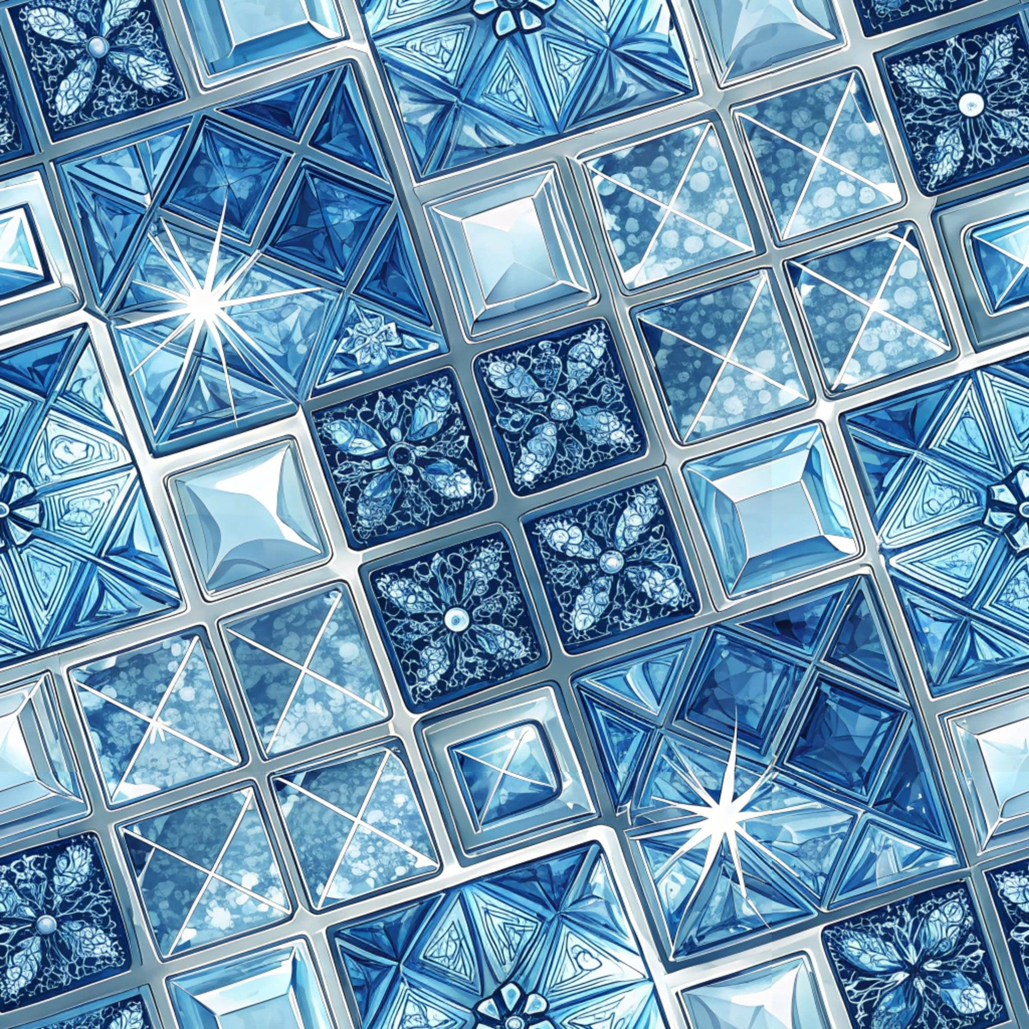 Royal Blue Azure Pattern 14 Quilting Cotton Fabric – FabricMegaStore.com