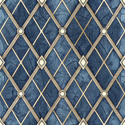 Royal Blue Azure Pattern 19 Quilting Cotton Fabric