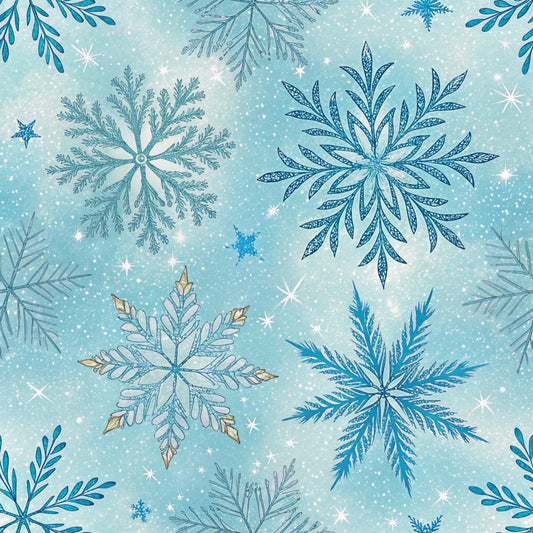 Royal Blue Azure Pattern 2 Quilting Cotton Fabric
