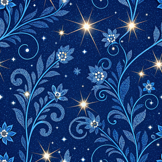 Royal Blue Azure Pattern 20 Quilting Cotton Fabric