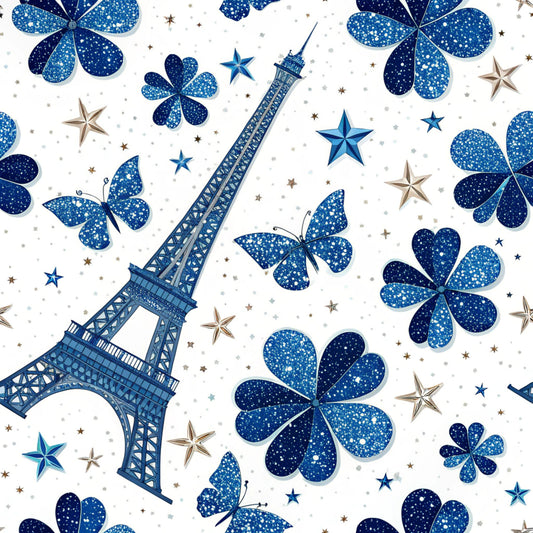 Royal Blue Azure Pattern 4 Quilting Cotton Fabric
