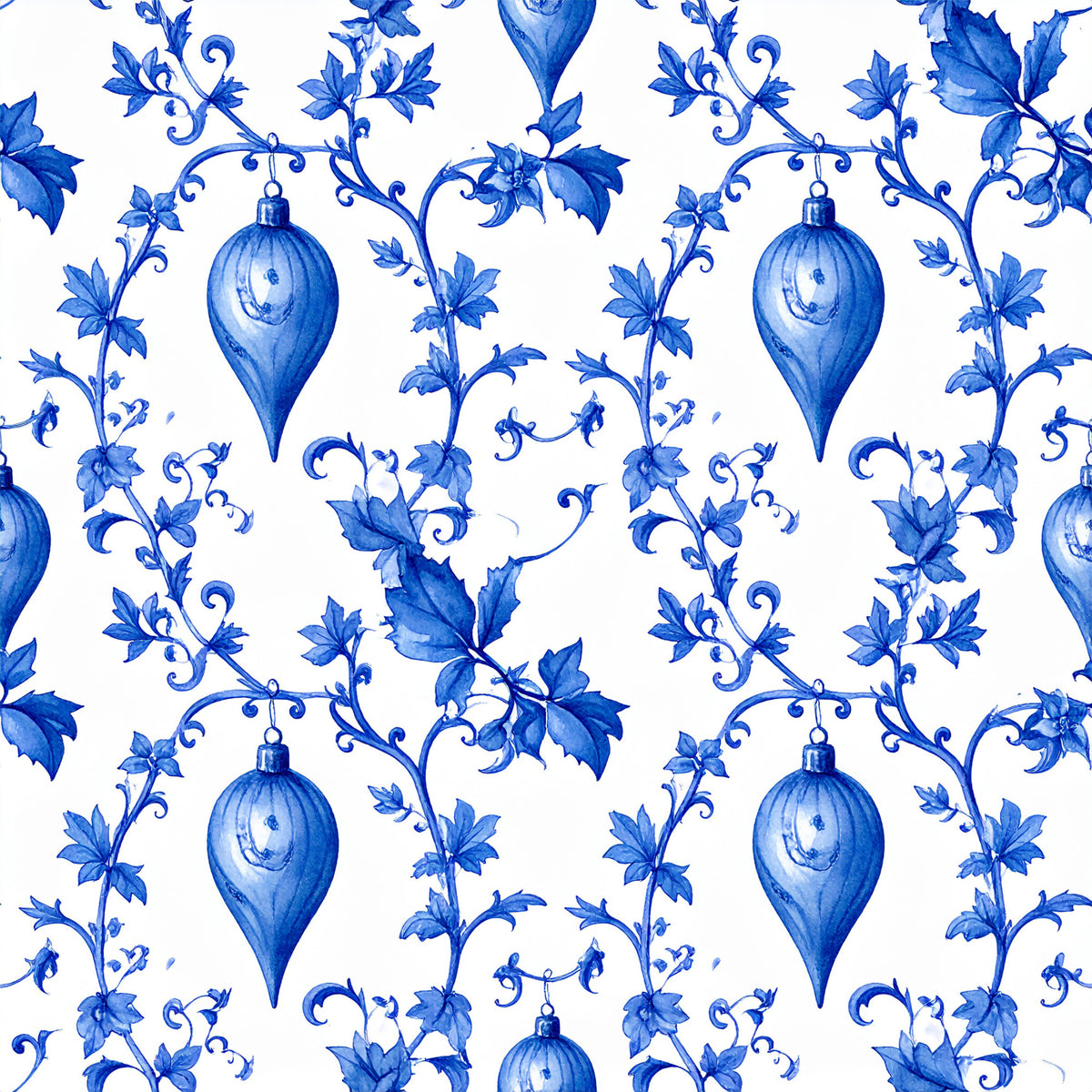 Royal Blue Ornament Elegance Pattern 10 Quilting Cotton Fabric