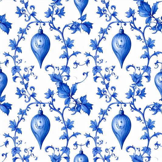 Royal Blue Ornament Elegance Pattern 10 Quilting Cotton Fabric