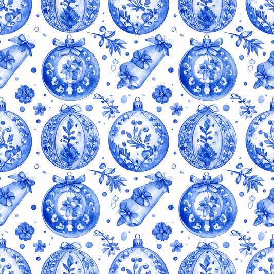 Royal Blue Ornament Elegance Pattern 11 Quilting Cotton Fabric